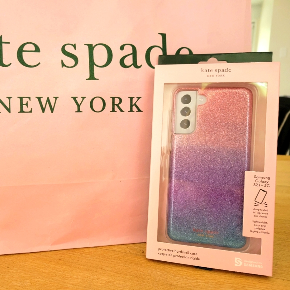 Kate Spade Samsung S21+5G  Ombre Glitter Defensive Hardshell Phone Case